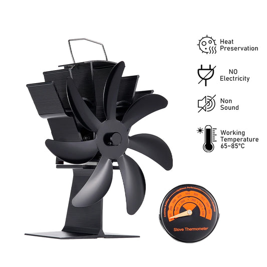 7 Blades Heat Powered Stove Fan  