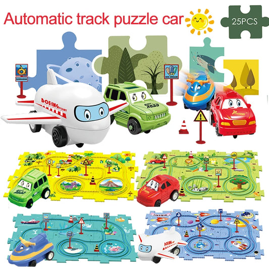 Kid’s Puzzle Race Car Track Set